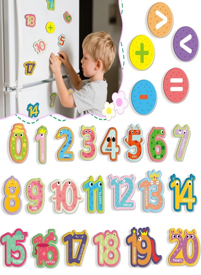 Flamax 26 Pieces Large Magnetic Numbers, 0-20 Number Magnets & Mathematical Operators Magnet, Magnetic Numbers for Whiteboard & Fridge, Numbered Magnet, Fridge Magnets for Toddlers 1-3 - Image 1